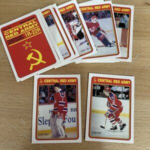 1990-91 O-Pee-Chee Central Red Army Hockey Complete 22 Card Set